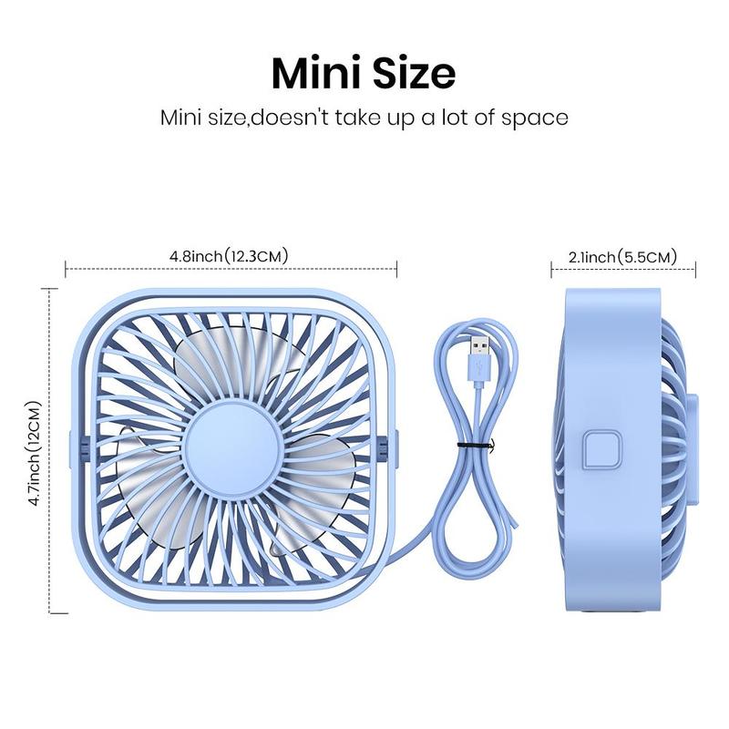 USB Powered Desk Fan for Summer, 360° Adjustable Angle Mini Fan, Portable 3 Wind Speeds Desktop Fan, Adjustment Table Fan For Home Office Car, Cooling Fan, Portable Fan