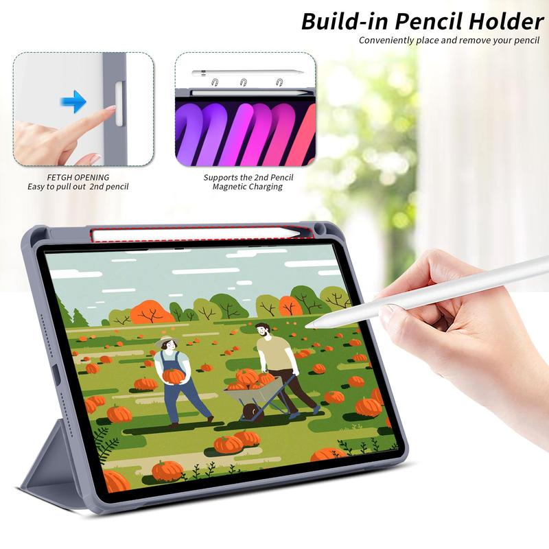 Shockproof Tablet Case with Pencil Holder, 1 Count Tablet Protective Cover, Tablet Accessories Compatible with iPad Air 7 8 9th Gen