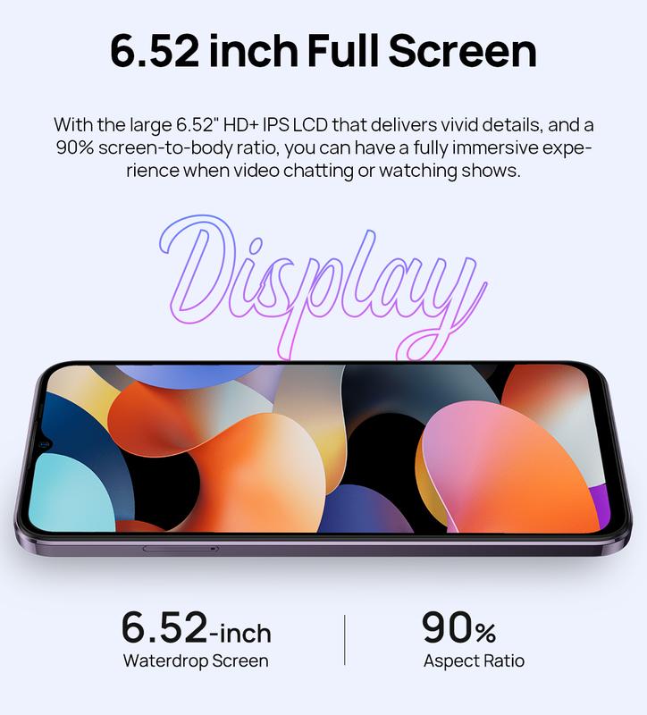 Note 16 Pro NFC Unlocked NFC Mobile Cellphones,  12GB+ 128GB, 4400 mAh Battery, 6.52 ''FHD Display , Android 13, 50MP + 8MP,  8-Core Processor, Dual Sim  4G LTE Smartphone, Splash Proof,Fingerprint &Face Unlock -Purple,Black,Blue US Version