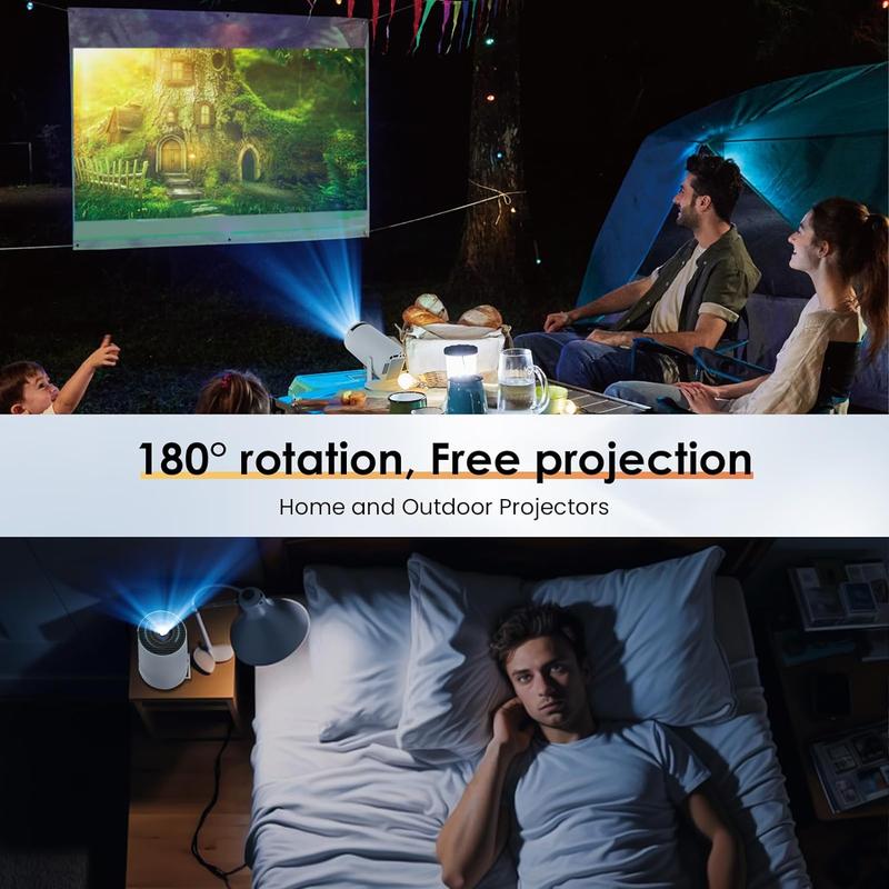 HY300pro 5G WiFi BluetoothProjector HIPPUS ,180°rotation,MiniPortable Projector for iphone, 1080PSupported ,Zoom, Movie ProjectorCompatible with TV Stick, iOSAndroid, PS5 Audio Noise Remote