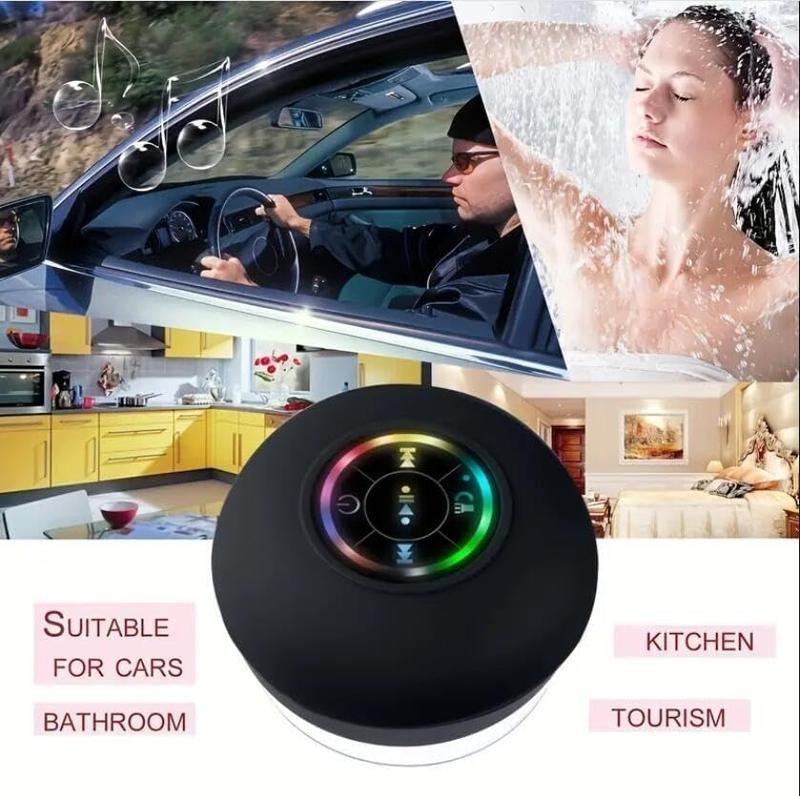 Shower Speaker Bluetooth Waterproof, USB Bathroom Suction Cup Bluetooth Shower Speaker, LED Colorful Light Up Bathroom Speaker, IPX4 Waterproof Speaker Shower for Girls Boys Men Women Kids. Audio Portable Stereo Connected Device Equipment Rechargeable