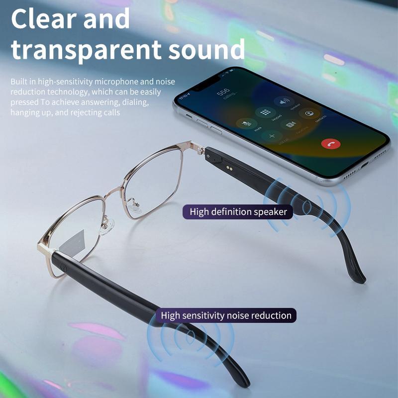 Smart Glasses, Rechargeable Smart Glasses with Touch Control, Bluetooth-compatible Smart Voice Control Glasses for Men & Women