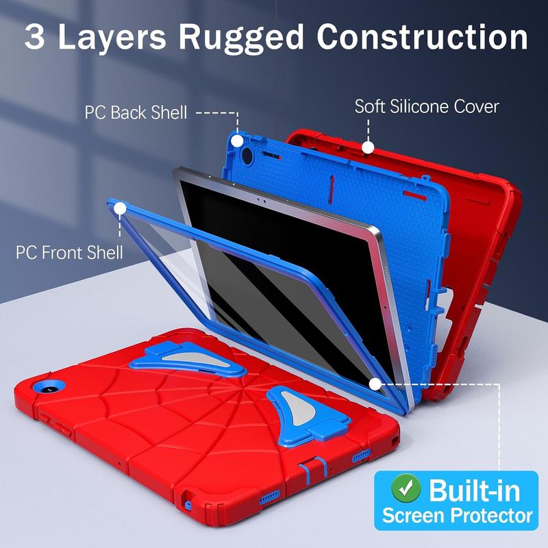 Case for Galaxy Tab A9 Plus Case  Galaxy Tab A9 Plus 11 Case   Tablet Cases with Screen Protector Stand Thickned Cornor Impact Protection Tab A9+ Case 11 Inch, Red Blue