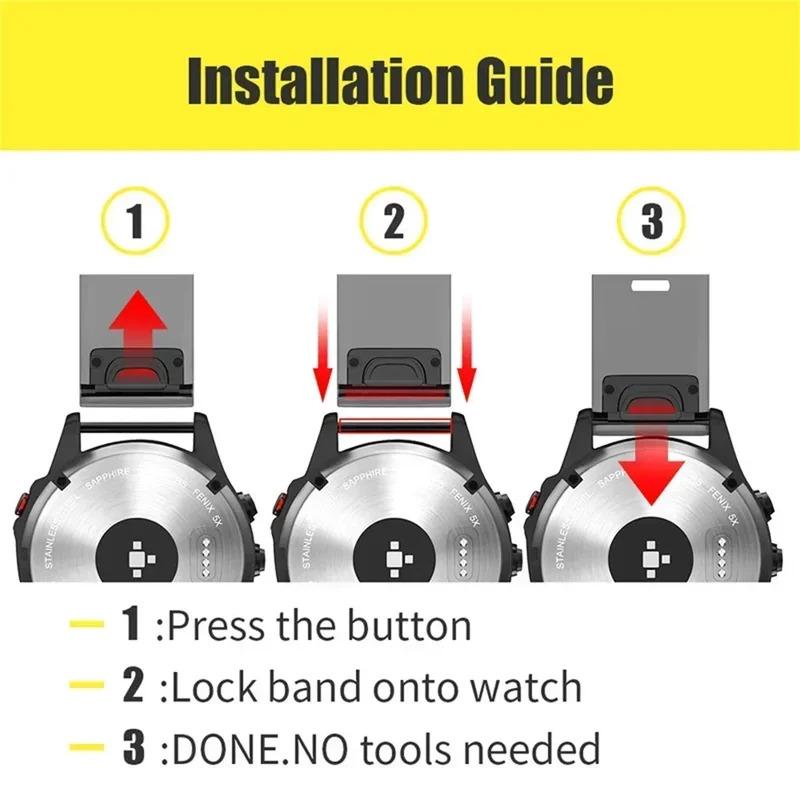 22mm 26mm Silicone Strap For Garmin Fenix 7X 7 Pro Solar 6X 6 Sapphire 5 5X Plus 3 3HR Epix QuickFit WatchBand 1:1 Official band