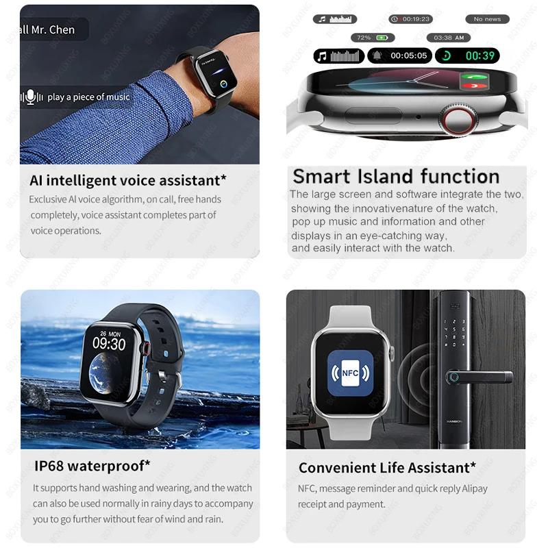 For Apple Watch 10 New GPS NFC Smart Watch Men Women Wireless Charging BT Call Waterproof HD AMOLED Smartwatch For Android IOS Bluetooth Device