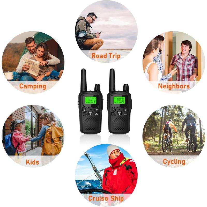 Vintage Bird Shop Walkie Talkies, Long Rang Walkie Talkies with 22 FRS Channels,Walkie Talkies for Adults with Lamp,VOX,LCD Display for Outdoor Activities Black