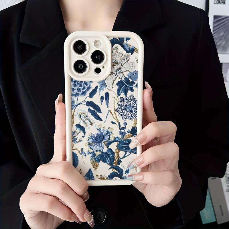 Vintage Flower Pattern Phone Case, Anti-drop Cellphone Protective Case, Total Protective Shockproof Mobile Phone Cover for iPhone