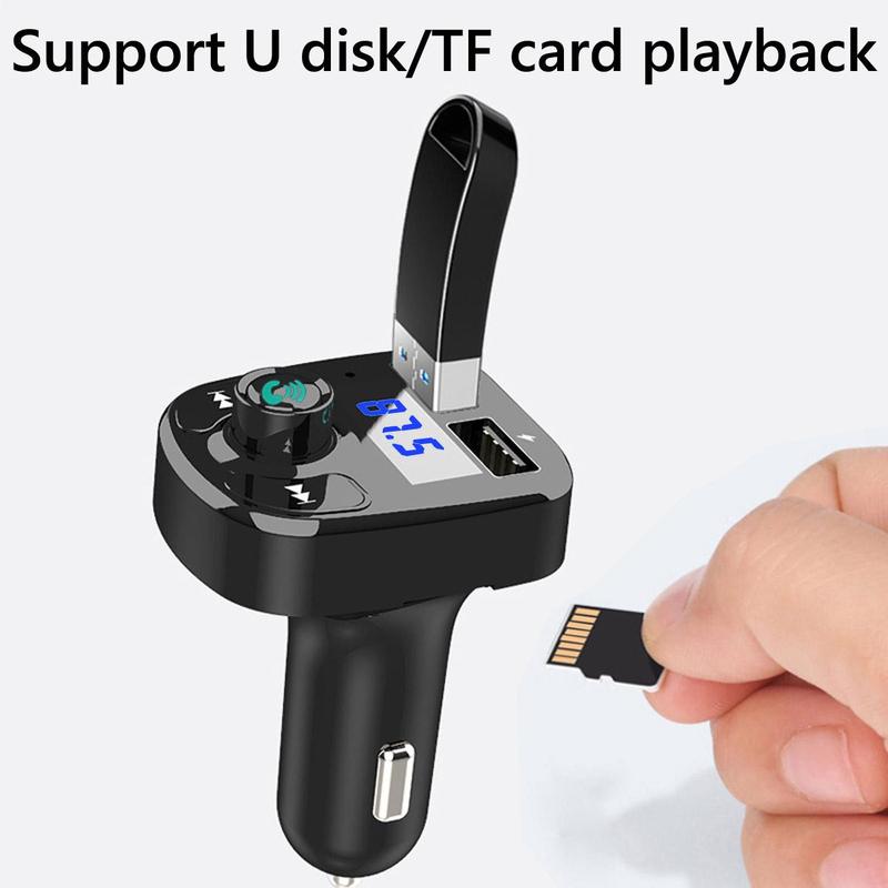 Wireless FM Transmitter, Car Music MP3 Player Support TF Card USB Flash Drive Playback, Handsfree Calling USB Car Charger, Car Electrical Appliances