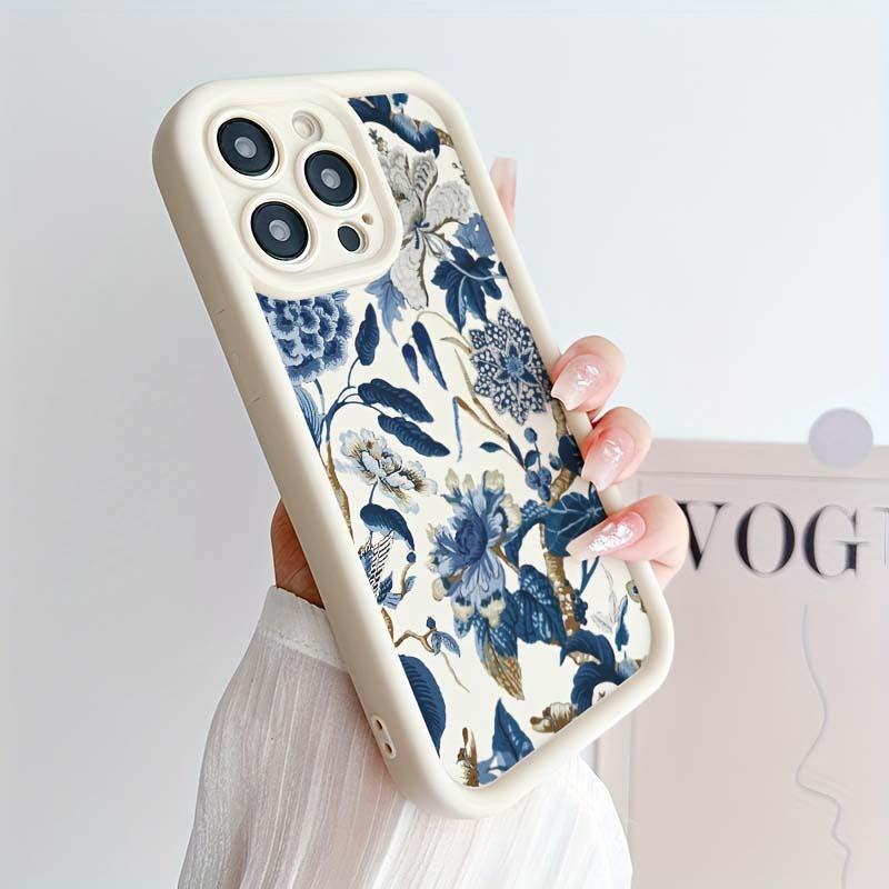 Vintage Flower Pattern Phone Case, Anti-drop Cellphone Protective Case, Total Protective Shockproof Mobile Phone Cover for iPhone