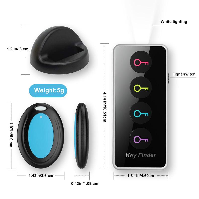 Key Tracker, 1 Box Wireless Remote Key Tracker Locator, RF Item Locator Tags with 131ft Working Range, Batteries Powered Pet Tracker (Battery Not Included)