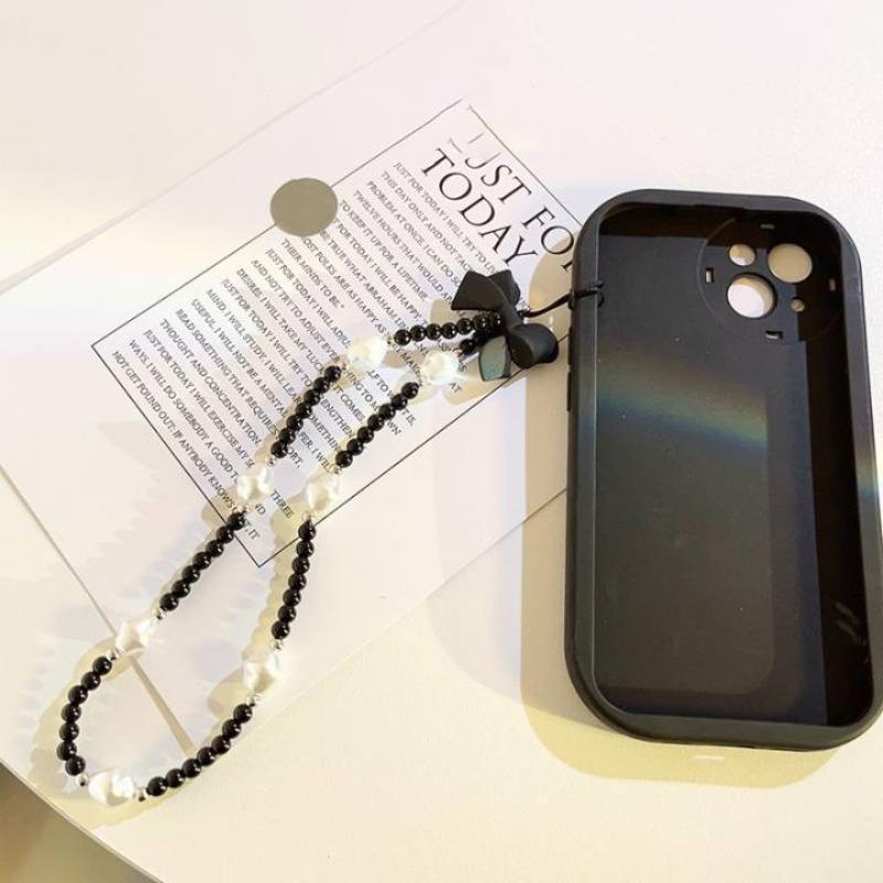 Bowknot Faux Pearl Decor Phone Lanyard, Anti-lost Mobile Phone Wrist Strap, Phone Charm for Women & Girls