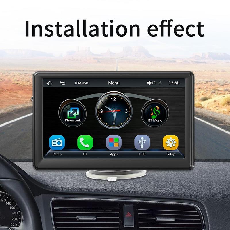 7 Inch Car MP5 Player for Apple CarPlay & Android Auto, Portable Bluetooth-compatible Car MP5 Player with TF Card USB DC FM Transmission Function