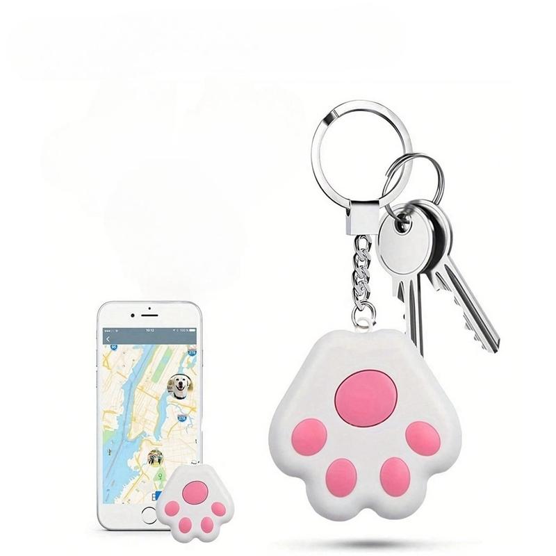 Smart Tracker Mini Anti-lost Alarm Locator Key Finder, Cute Paw Design Keychain Wallet, Key Locator Device with App, GPS Tracking Device Phone-Finder