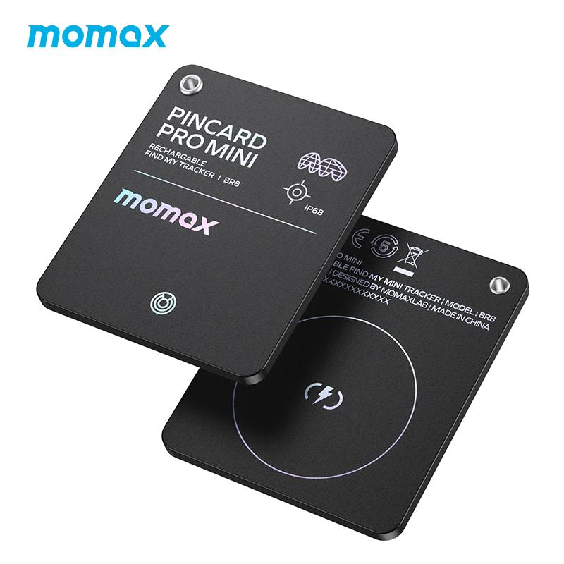 MOMAX Rechargeable Bluetooth Tracker, Apple Find My, Key Finder Waterproof, Smart Tracking Tag for Keys, Bags, Luggage, Wallet and More GPS