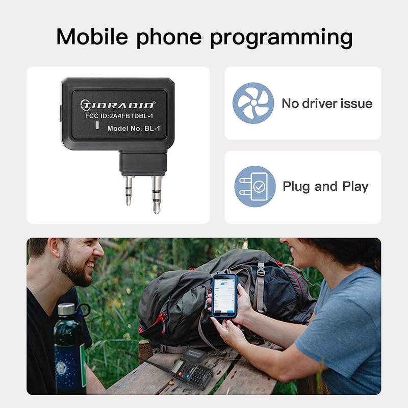 TIDRADIO Ham Radio Wireless Programmer for Walkie Talkie  Baofeng UV-5R and Wireless Programmer Adapter APP and Multiple Models No Driver Issues Instead of Program Cable