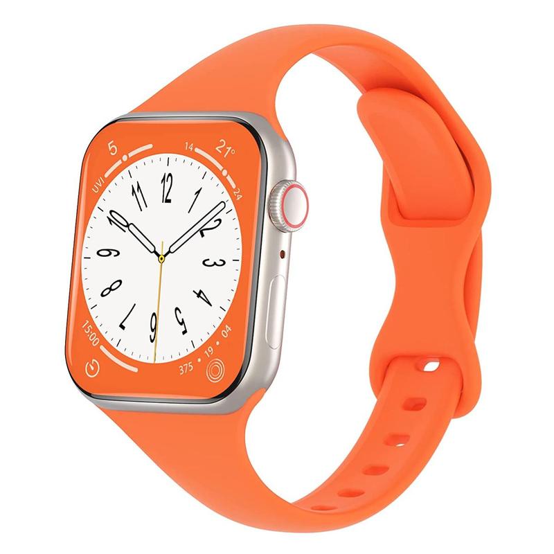 Women's Small Waist Monochrome Silicone Butterfly Buckle Band, Soft Comfortable Breathable Wristband For iWatch Ultra Series Se 9 8 7 6 5 4 3 2 1