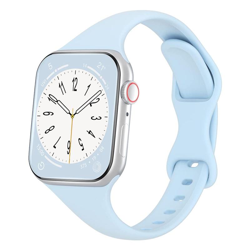 Women's Small Waist Monochrome Silicone Butterfly Buckle Band, Soft Comfortable Breathable Wristband For iWatch Ultra Series Se 9 8 7 6 5 4 3 2 1