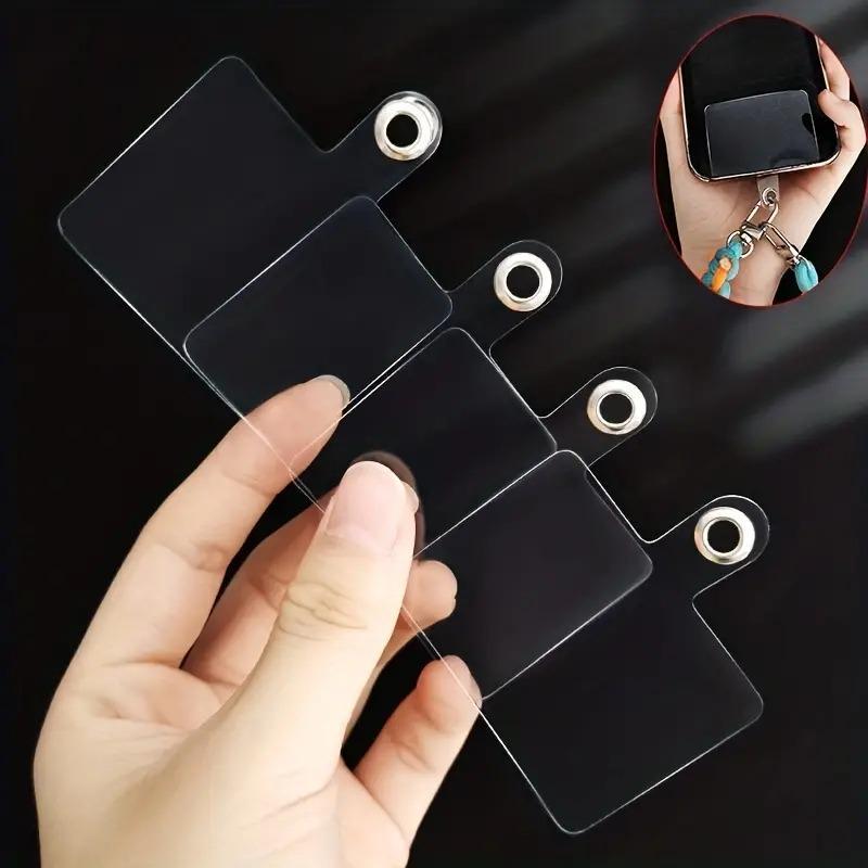 Universal Phone Tether Patches, 5 Counts PVC Transparent Replacement Patches For Phone Case Lanyard, Universal Non Adhesive Back Stickers, Phone Accessories