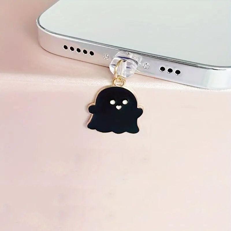 Cute Ghost Design Phone Dust Plug, 1 Count Phone Dust Plug Charm, Phone Accessories for iPhone & Samsung Galaxy Type-C Interface