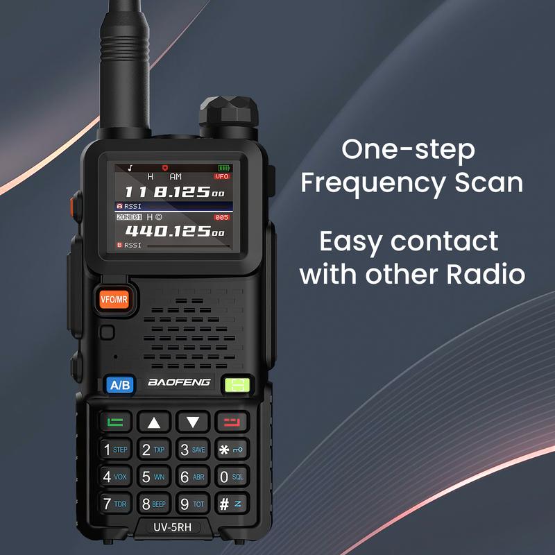 BAOFENG UV-5RH (Upgrade of UV-5R) GMRS Ham Radio, Long Range Walkie Talkies Survival Emergency Gear, Handheld Two Way Radio with NOAA Weather, 999 Channels,Copy Frequency,USB-C Charging,Support Chirp,Video & Audio Produc(Black, Full Kits)