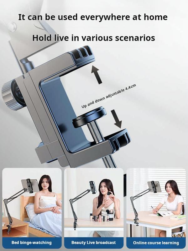 〖Black Friday〗UGIFT Adjustable Tablet Stand for Desk, Carbon Steel Tablet Phone Holder for Bed, Flexible Tablet Arm Clamp Compatible with iPhone,iPad,Galaxy,Switch。 Accessories Smartphone Mount Computer