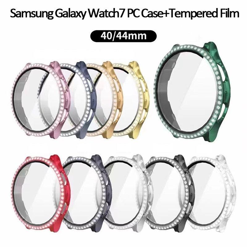 Rhinestone Decor Watch Case with Band, 1 Count Watch Protective Case with Band, Smart Watch Accessories Compatible with Samsung Galaxy Watch 7 Series