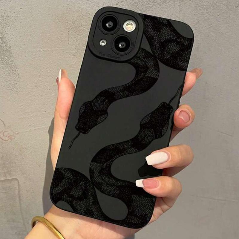 Creative Snake Pattern Phone Case, TPU Full Body Drop-resistant Phone Protector, Decorative Phone Protective Cover Compatible with iPhone X 11 12 13 14 15 Pro Max Plus, Phone Cases