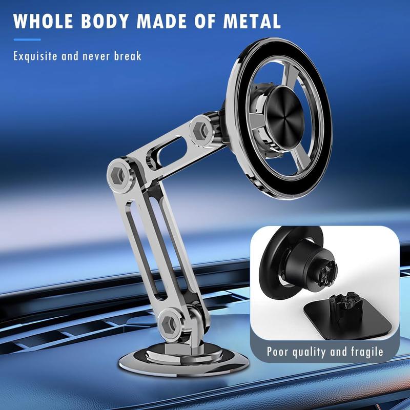 [50%OFF, Summer Sale] 360°Free Rotatim Magneticon Car Phone Mount, Aluminu Holder for iPhone 12 13 14 15 and Samsung, with 2 Magnet Attractors, Stick-on Style for Any Smooth Surface, 50% OFF - Stand Smartphone Accessories Cellphone