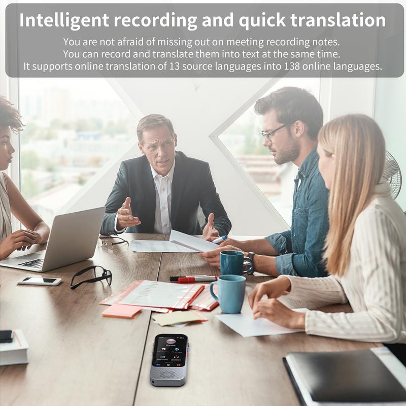 Language Translator Device No WiFi Needed, Portable AI Voice Translator with ChatGPT, Supports Two-Way Real-Time Translation in 138 Languages, Instant AI Translation Device with Offline and Photo Translation, Ideal for Travel, Business, and Learning