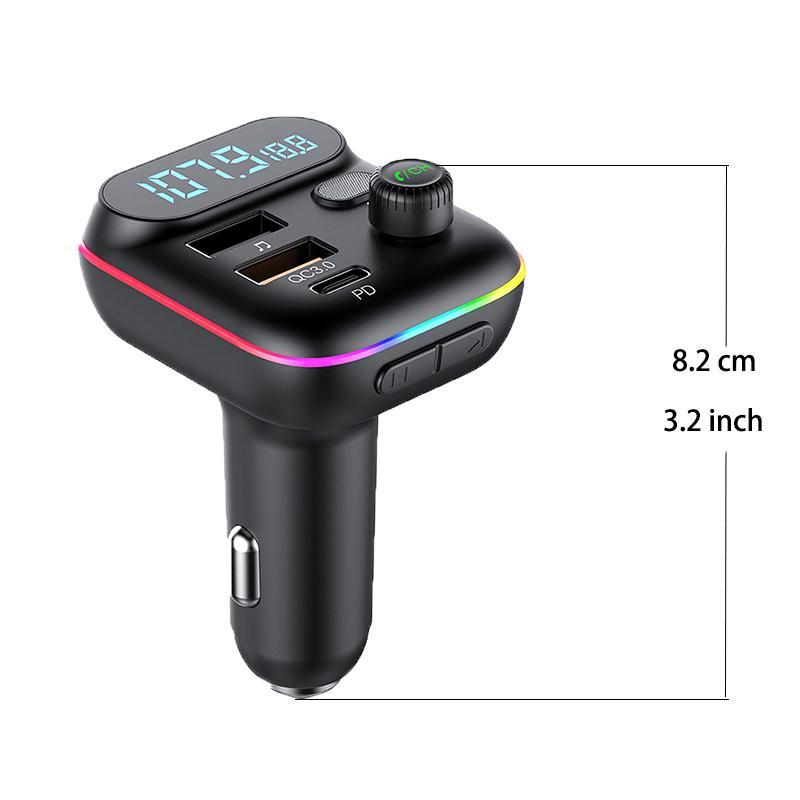 Multifunctional Car MP3 Player, 1 Box Car Charger with LED Display, PD & QC Fast Charging FM Transmitter, Bluetooth-compatible Car Charger for Music Playing