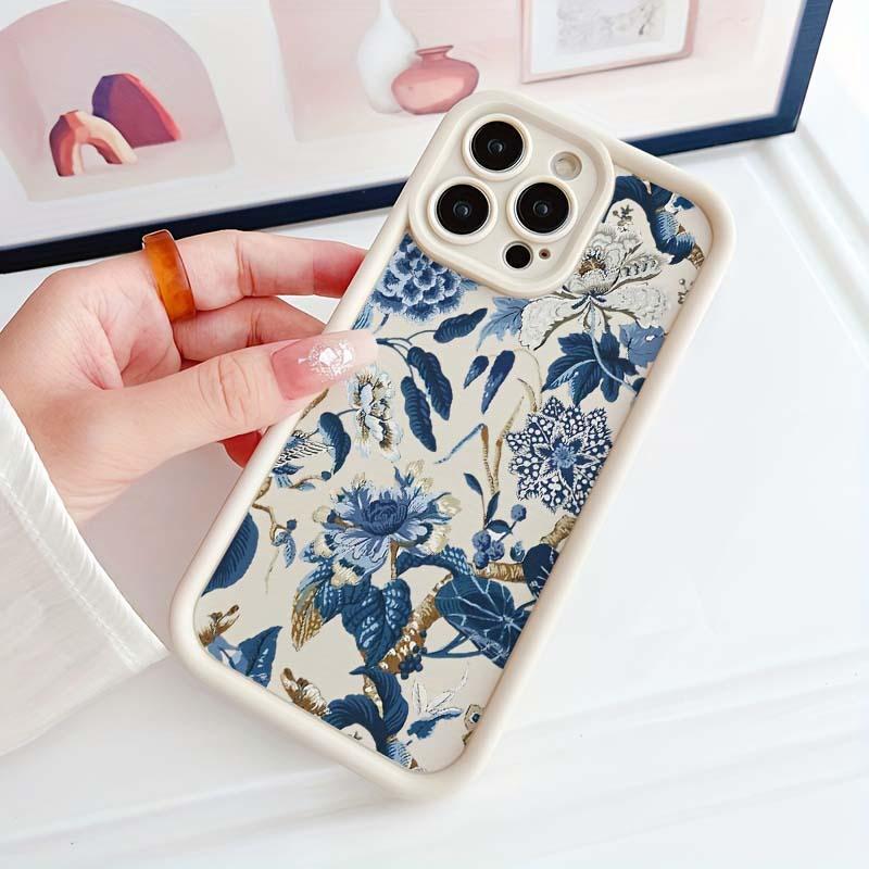 Vintage Flower Pattern Phone Case, Anti-drop Cellphone Protective Case, Total Protective Shockproof Mobile Phone Cover for iPhone