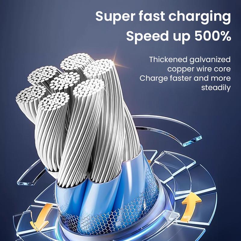 4-in-1 USB Charging Cable, fast charging cable USB A+ TYPE C + Lightning Multi national aluminum alloy cable management suitable for iPhone 16 15 14 Samsung Galaxy, Android Phones & Tablets iPad Pro Smartphone Cellphone Mobile Electronic