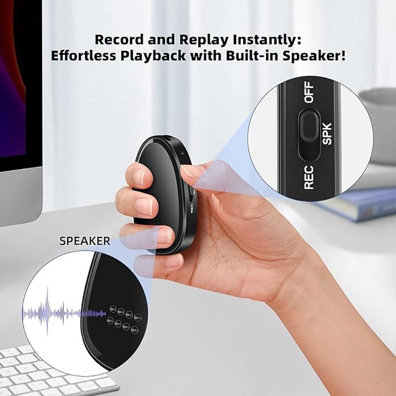 Digital  Recorder,  Audio Activated Recorder with Playback, AI-Triple Noise Reduction and Compatible for Meetings, Interviews, Lectures battery life