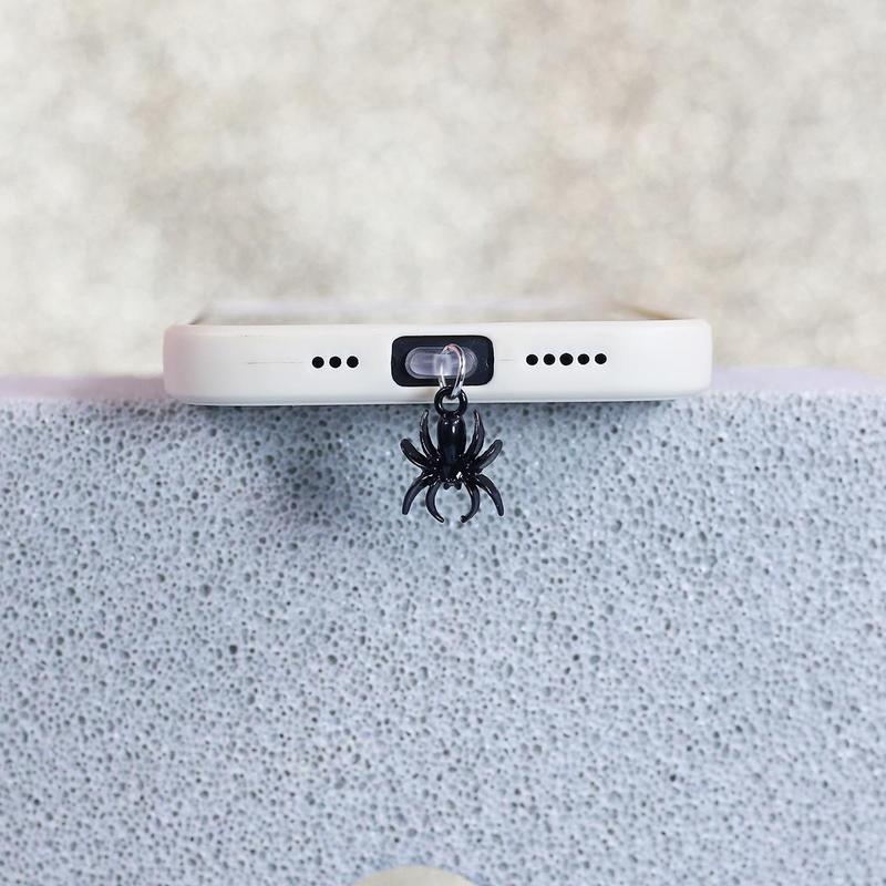 Spider Design Phone Dust Plug, 1 Count Cute Phone Dust Plug for iPhone & Type-C Interface, Mobile Phone Decorative Accessories for Women & Men