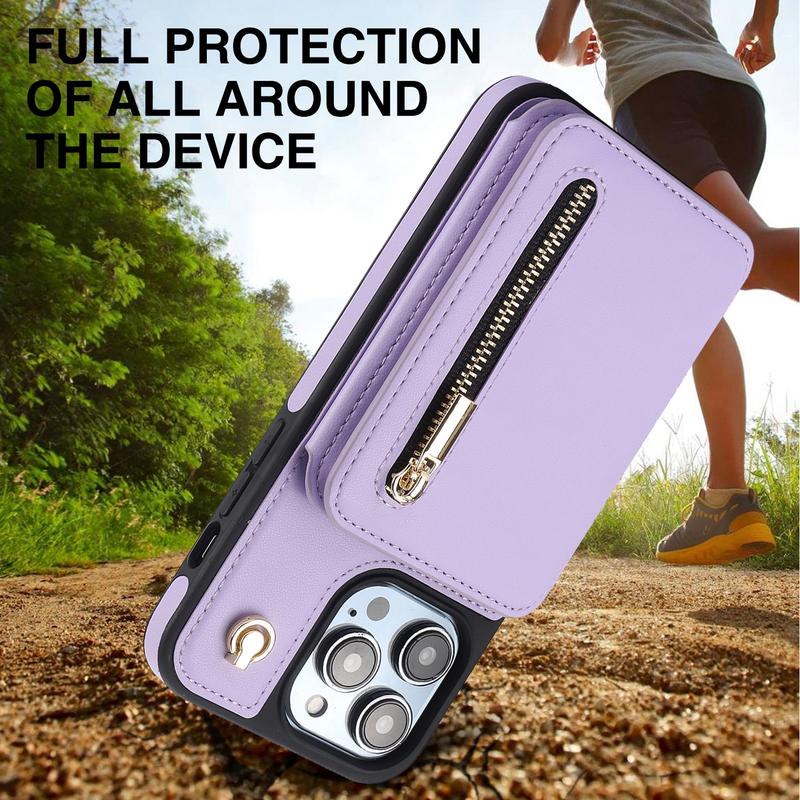 Wallet Case for iPhone 16 15 Pro Max 14 13 12 11 Pro Max 16 Plus PU Leather RFID Blocking Card Wallet Flip Stand Cover Crossbody Lanyard Strap Wristband