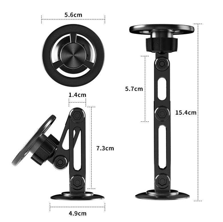 [50%OFF, Summer Sale] 360°Free Rotatim Magneticon Car Phone Mount, Aluminu Holder for iPhone 12 13 14 15 and Samsung, with 2 Magnet Attractors, Stick-on Style for Any Smooth Surface, 50% OFF - Stand Smartphone Accessories Cellphone