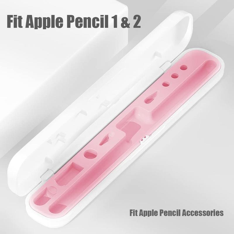 Pencil Case for Apple Pencil 1st Generation Apple Pencil 2nd Generation Case Holder, Pen Accessories Storage Case Box Cover Design for Apple iPad Pencil Accessories Tips(Pink) Computer Tablet Smartphone Protection Stylus