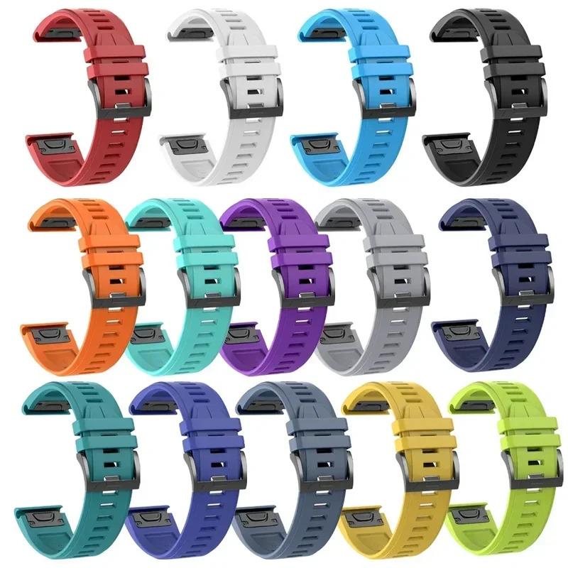 22mm 26mm Silicone Strap For Garmin Fenix 7X 7 Pro Solar 6X 6 Sapphire 5 5X Plus 3 3HR Epix QuickFit WatchBand 1:1 Official band