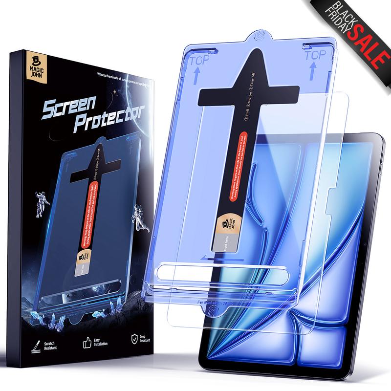 MAGICJOHN iPad Tempered Glass Screen Protector - Case Friendly, Pencil Compatible