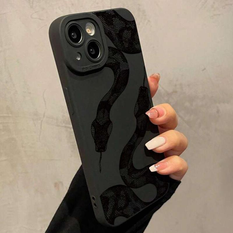 Creative Snake Pattern Phone Case, TPU Full Body Drop-resistant Phone Protector, Decorative Phone Protective Cover Compatible with iPhone X 11 12 13 14 15 Pro Max Plus, Phone Cases