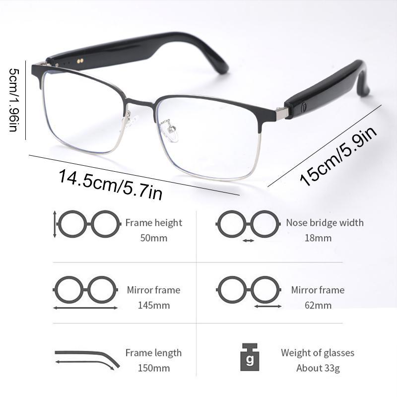 Smart Glasses, Rechargeable Smart Glasses with Touch Control, Bluetooth-compatible Smart Voice Control Glasses for Men & Women