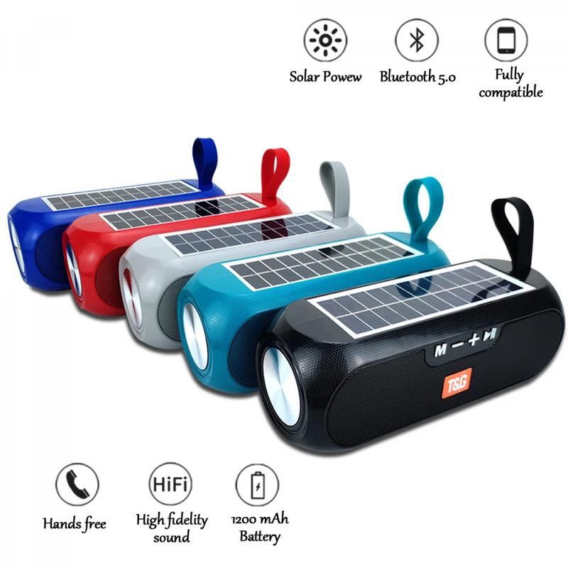 12000mAh Bluetooth Column Speaker Solar Power Bank Portable TWS Hifi Stereo Music Box Wireless Boombox Loudspeaker Outdoor Caixa De Som