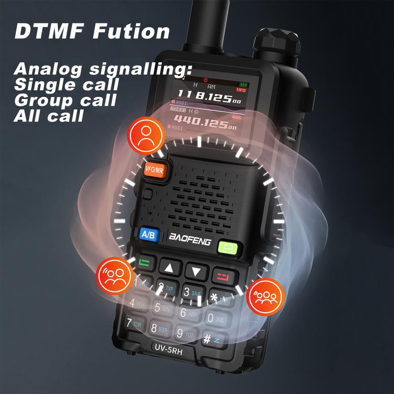 BAOFENG GMRS Ham Radio GM-5RH (Upgrade of UV-5R) Dual Band Two Way Radio Long Range Walkie Talkies Survival Gear Emergency Handheld Radio with GMRS Repeater Capable,NOAA Weather Receiver,999 Channels,Copy Frequency,Support Chirp (Black, Full Kits)