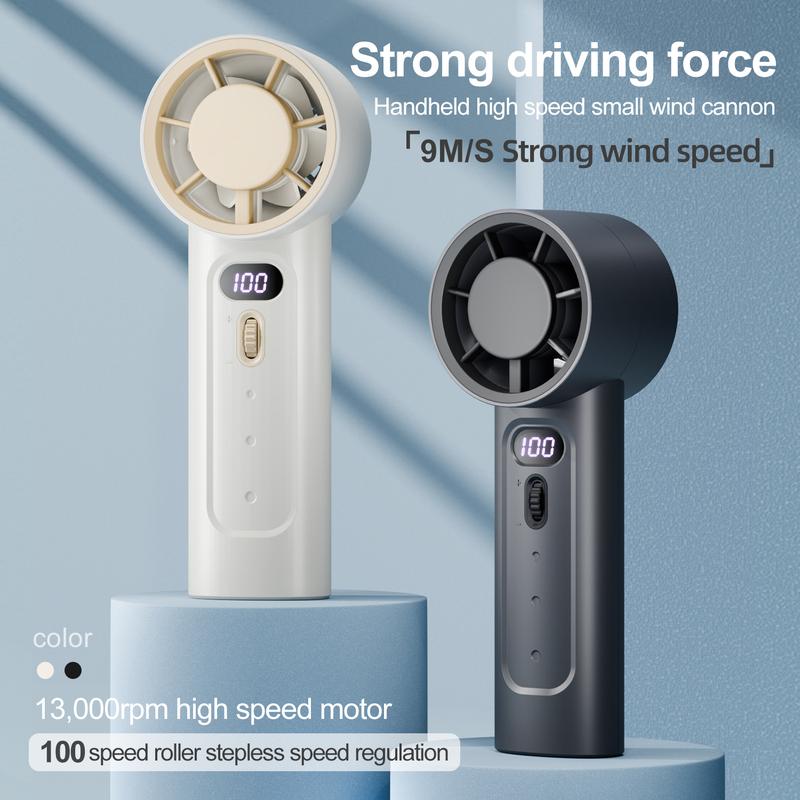 High speed Portable Handheld Fan: Speed Adjustable (1-100) Mini Fan with Digital Display and 4000mAh Rechargeable Battery