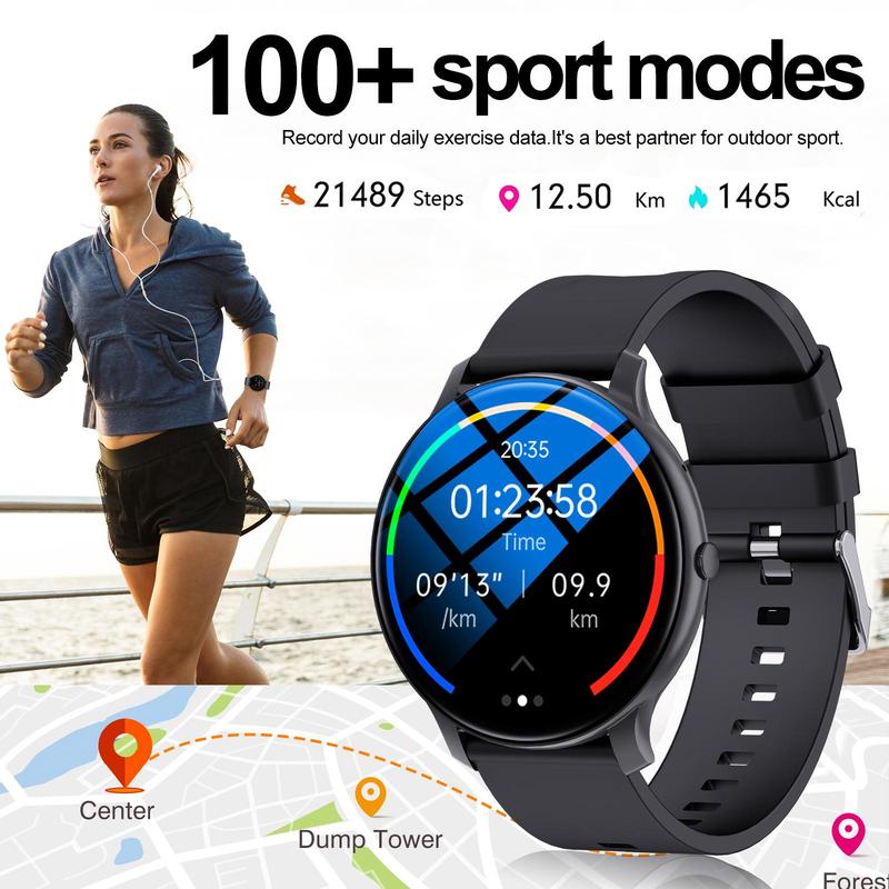 Multifunctional Smartwatch for Men & Women, Fashion Digital Smartwatches with Heart Rate Monitoring and Sleep Tracking, Sports Smart Watch for iPhone Android Smartphone