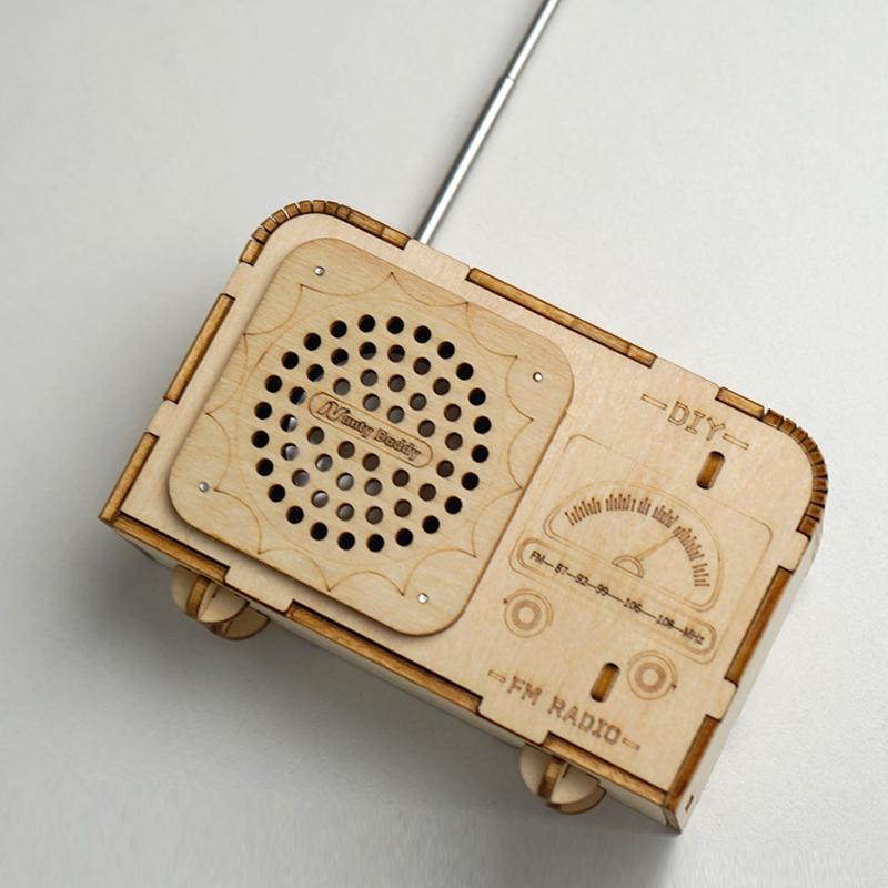   FM Radio Kit. STEM for 8-14yo，DIY Electronic. Gift for teens，Classic Wood. Beginner Set. christmas gift ideas