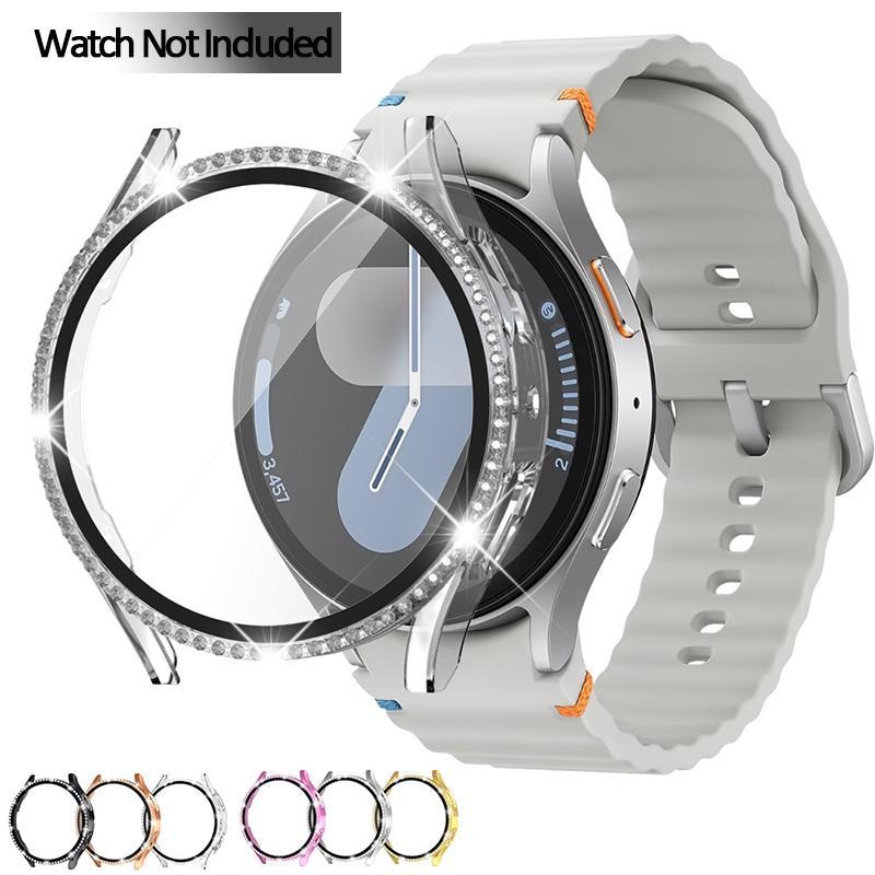 Rhinestone Decor Watch Case with Band, 1 Count Watch Protective Case with Band, Smart Watch Accessories Compatible with Samsung Galaxy Watch 7 Series