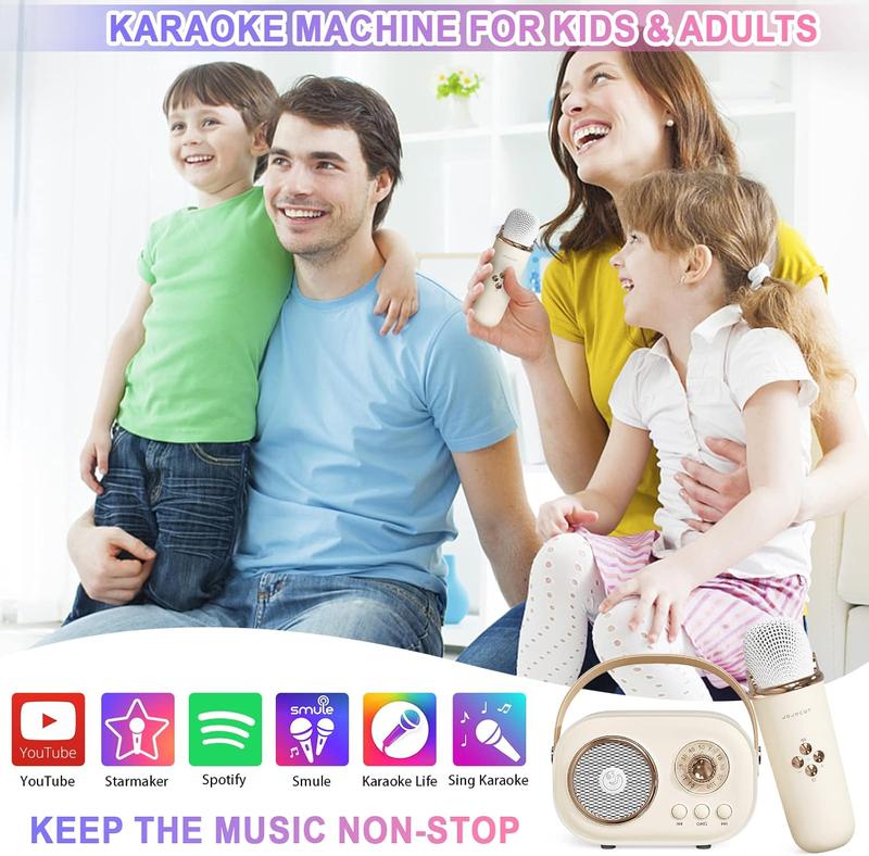 Mini Karaoke machine,Karaoke Machine for  and Adults,Cute Karaoke with Microphone Set ,Portable  Speaker with Microphone,Retro Handheld Style for Family Party Meeting Singing (Yellow)