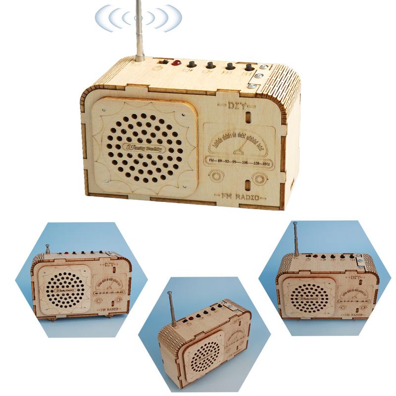   FM Radio Kit. STEM for 8-14yo，DIY Electronic. Gift for teens，Classic Wood. Beginner Set. christmas gift ideas