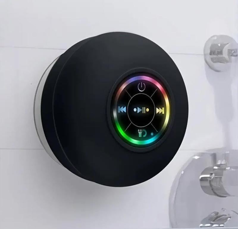 Shower Speaker Bluetooth Waterproof, USB Bathroom Suction Cup Bluetooth Shower Speaker, LED Colorful Light Up Bathroom Speaker, IPX4 Waterproof Speaker Shower for Girls Boys Men Women Kids. Audio Portable Stereo Connected Device Equipment Rechargeable